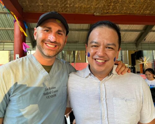 Julian Espinoza and Dr. Carlo Reyes take a moment for a picture during the Cameleon farewell gathering.