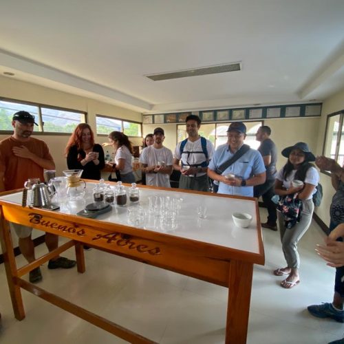 Team NICA visiting a coffee farm! Think wine tasting but with coffee! Pictured: Julian Espinosa, Amber Kelly, Payton Schewsinger, Garrett Inteso, Mandeep Sablok, Dr. CARLO REYES, Dr. Rutu Shah, Prema Ray, RN